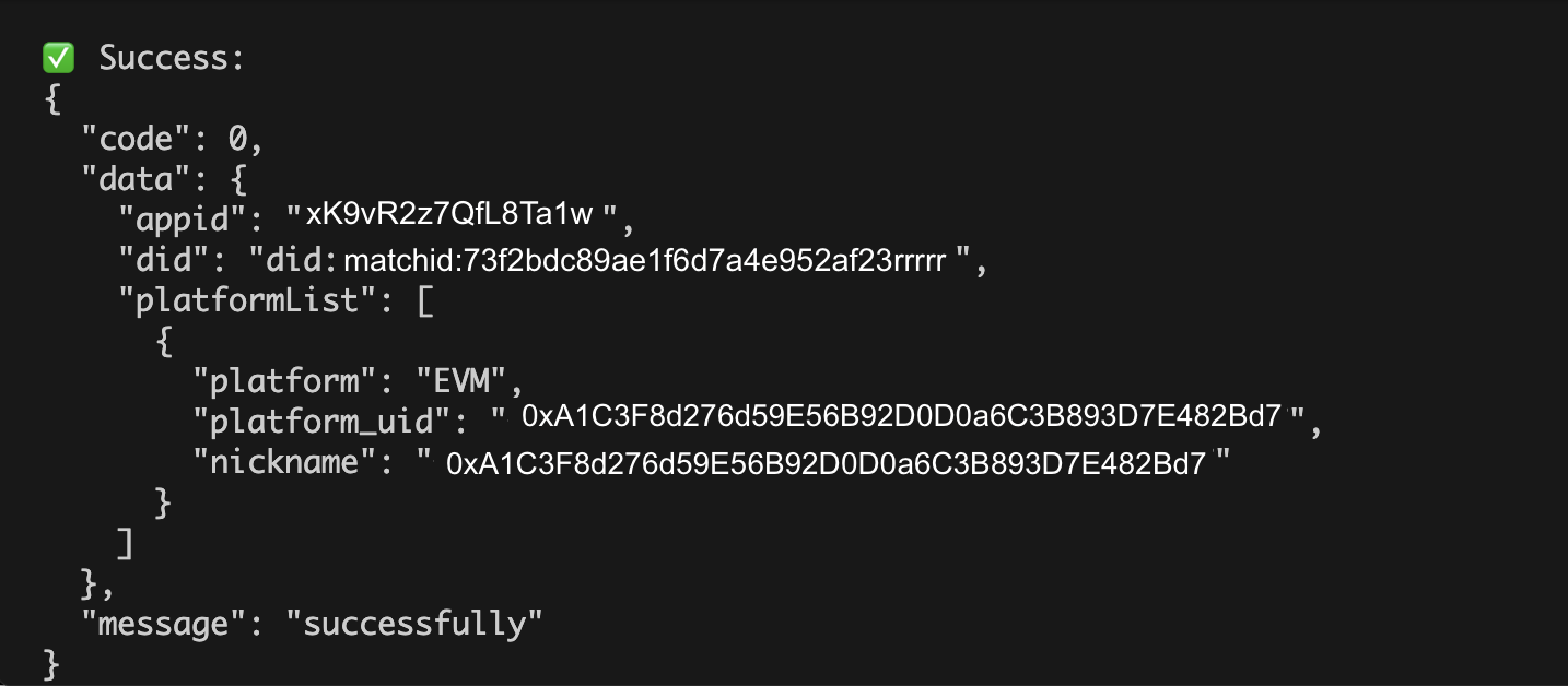 Sample Response Screenshot